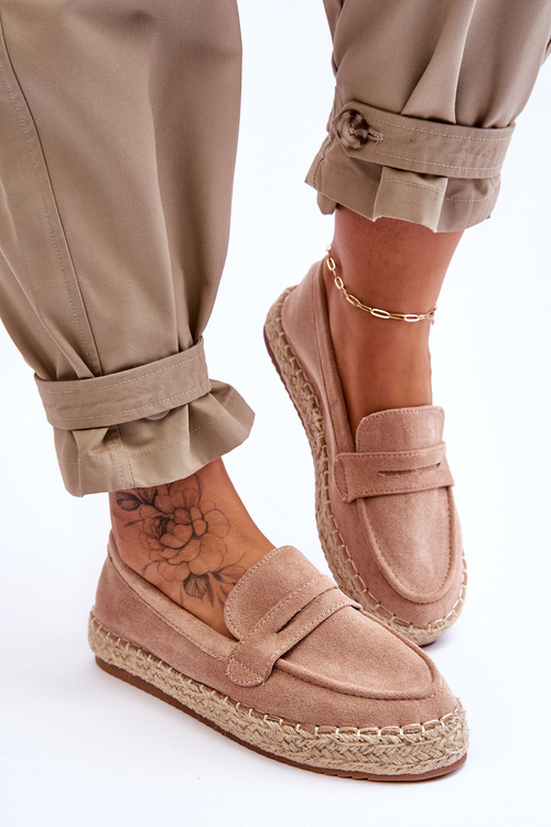Жіночі замшеві еспадрільї бежеві Keyla