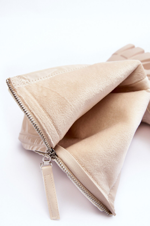 Чоботи на платформі на шнурівці з блискучим покриттям, бежевий Рінго