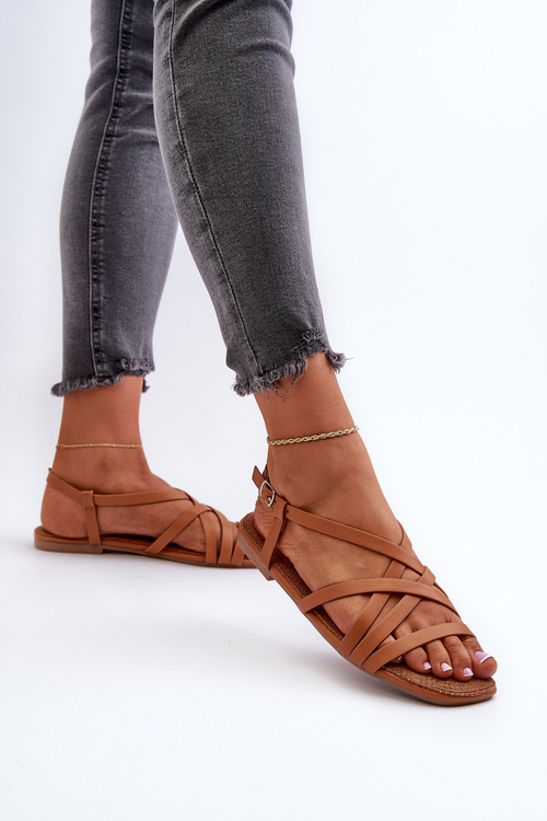 Жіночі сандалі на плоскій підошві Big Star NN274013 Camel