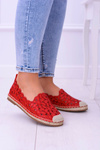 Жіночі червоні еспадрільї балерини Lu Boo у квітах макарени