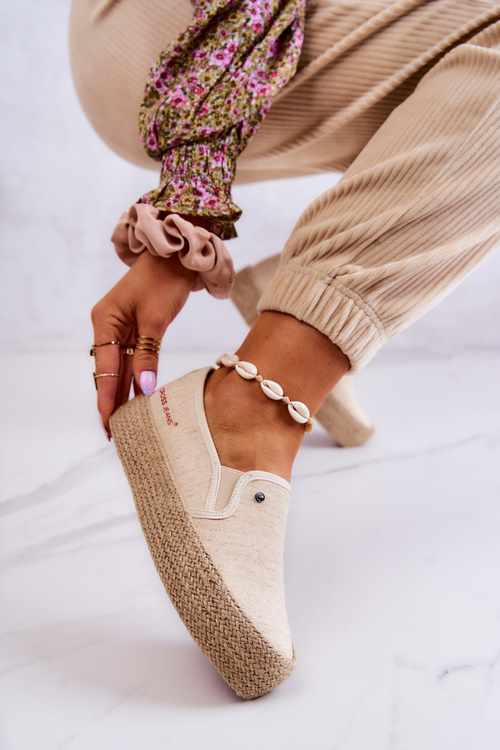 Жіночі еспадрільї на платформі Cross Jeans JJ2R4014C Бежеві