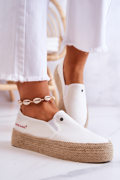 Жіночі еспадрільї на платформі Cross Jeans JJ2R4013C білі