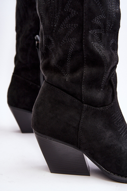 Жіночі ковбойські чоботи на підборах Чорні Sloana