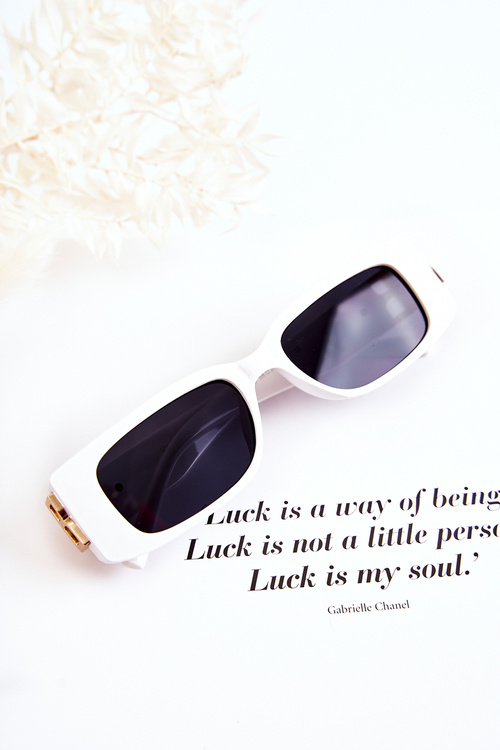 Модні прямокутні сонцезахисні окуляри V120035 Білі