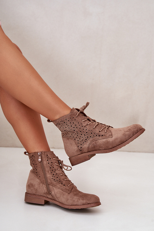 Чоботи жіночі з малюнком коричневі S.Barski HY66-136