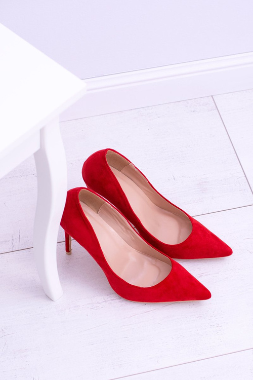 Жіночі червоні замшеві туфлі на шпильці Lu Boo із загостреним кольором