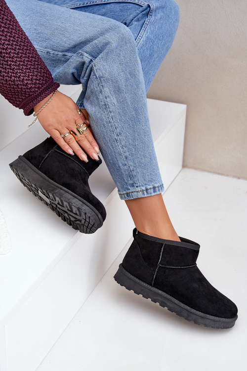 Жіночі Снігоступи З Еко Замші Чорні Noliri