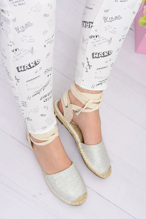 Жіночі лляні балерини, багатоярусні срібні еспадрільї Море