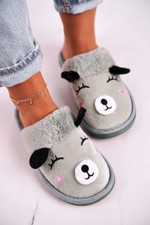 Жіночі велюрові тапочки з рум'яним зеленим ламою