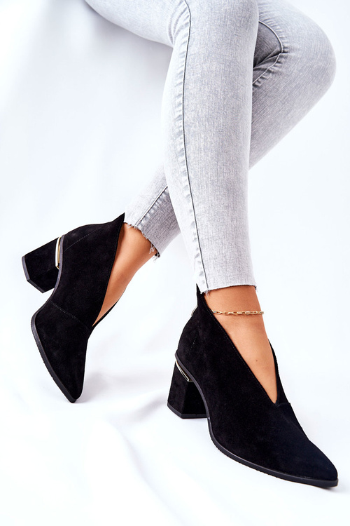 Шкіряні чоботи на підборах Laura Messi Black 2344