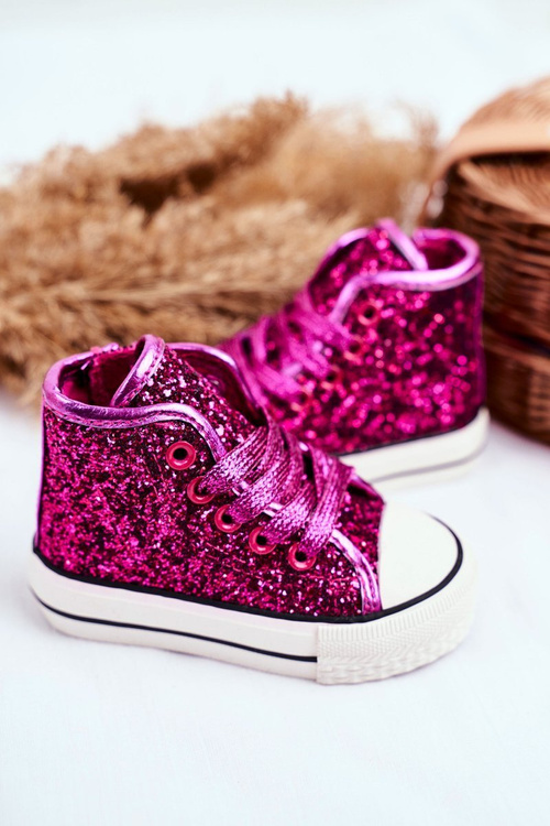 Дитячі кросівки з блискітками кольору фуксії Ally