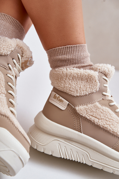 Жіночі кросівки на платформі з овчиною Lee Cooper LCJ-24-47-3145 чорний