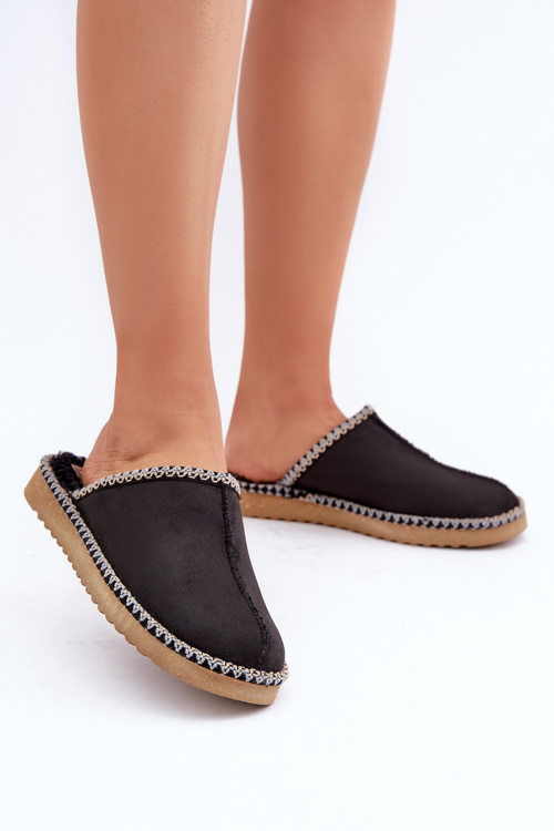 Домашнє Взуття Тапочки З Вишивкою Жіночі Inblu Чорні EY000028