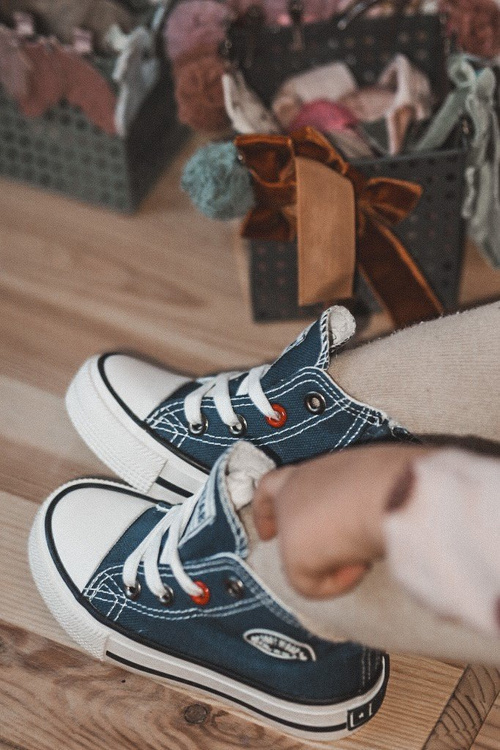 Дитячі високі кросівки на блискавці BIG STAR HH374189 Темно-сині