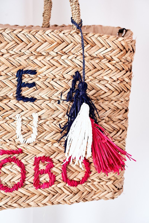 Плетена пляжна сумка шоппер NOBO XK00410 Бежева