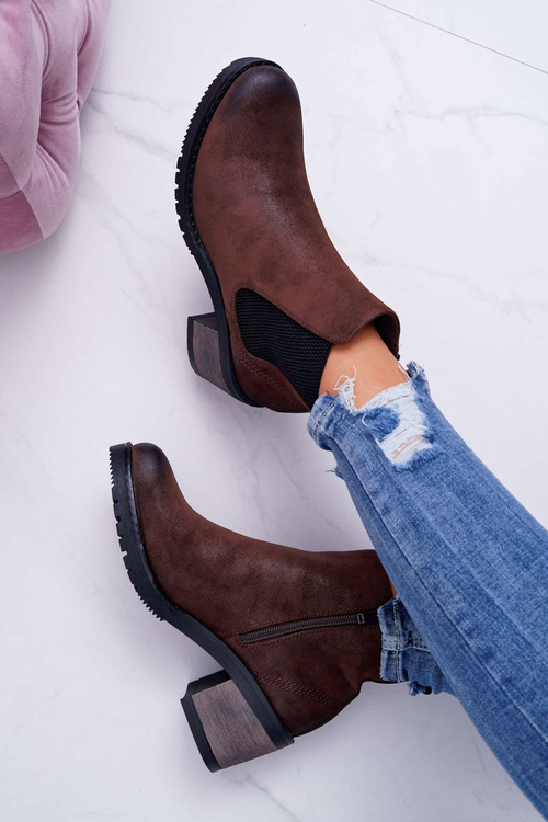 Жіночі чоботи на підборах Sergio Leone коричневі BT702