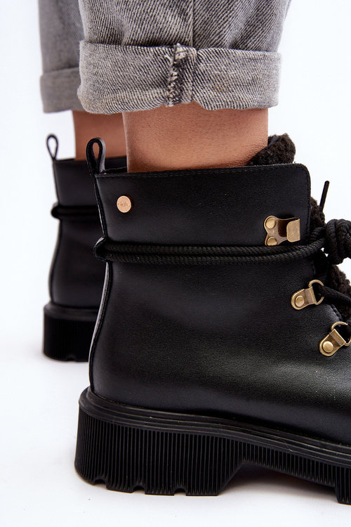 Шкіряні черевики Trapper жіночі GOE MM2N4082 Чорні