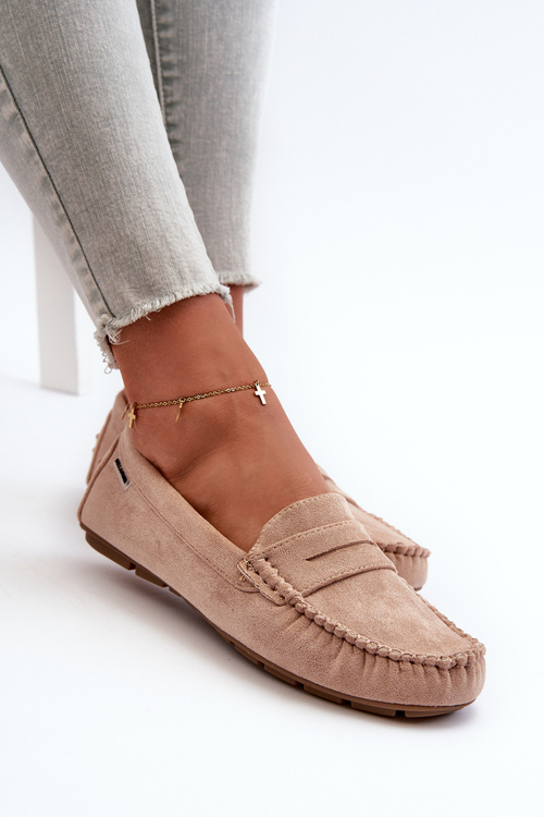 Жіночі бежеві лофери зі штучної замші Rerceria