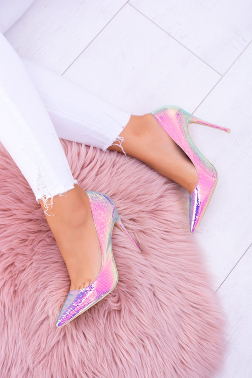 Жіночі туфлі на шпильці Lu Boo, пурпурові, гострого кольору