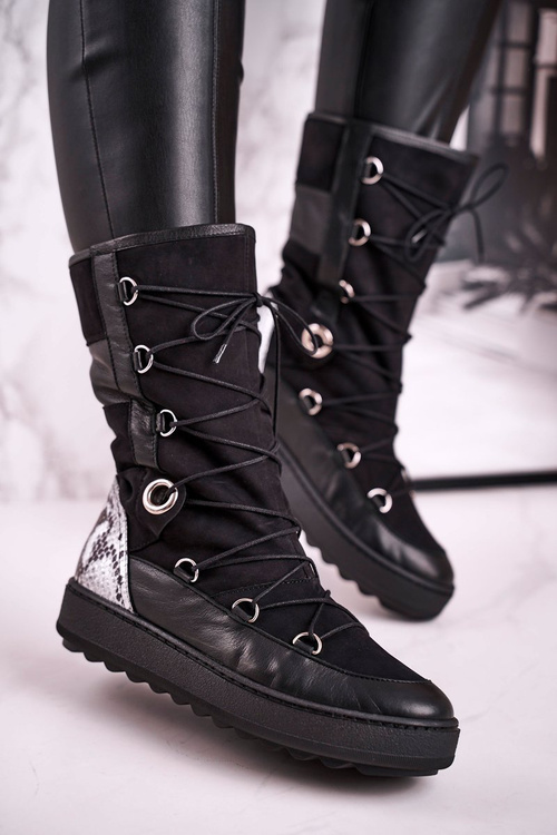 Снігові черевики з хутром, замшеві чорні Laura Messi 2054