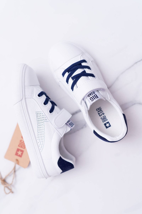 Дитячі кросівки на липучці Big Star DD374107 білий/зелений