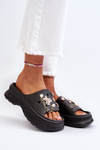 Жіночі поролонові шльопанці з декором Чорні Afariana