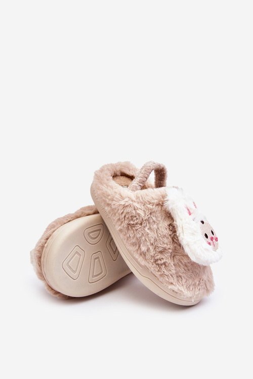 Дитячі хутряні тапочки Зайчик Бежеві Dicera