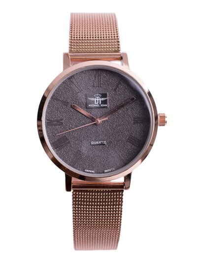 Жіночий годинник Michael John Elis Pink Gold / Grey Shield