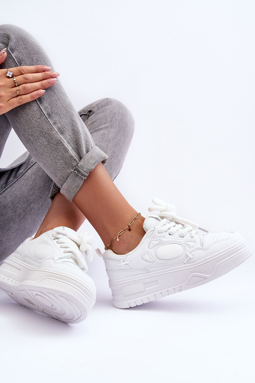 Жіночі кросівки на платформі білі Finos