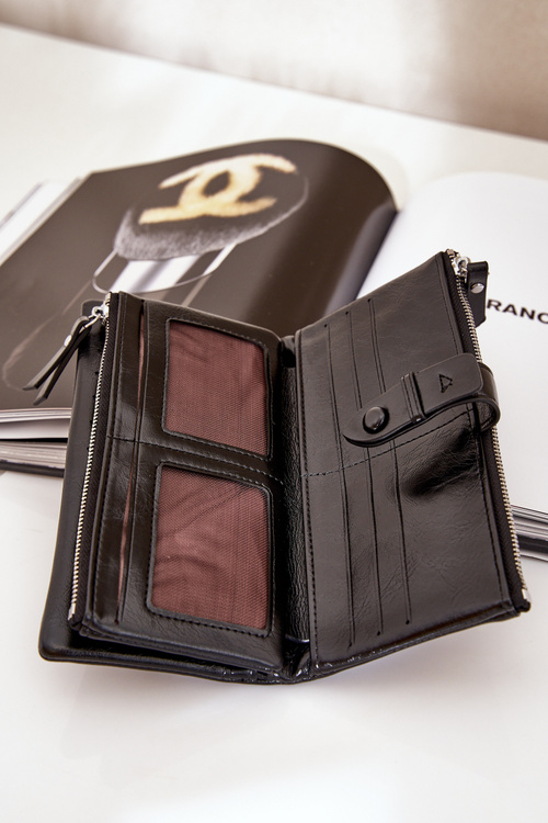 Жіночий Гаманець З Еко Шкіри Чорний Irinda