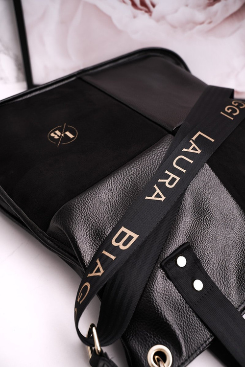 Велика сумка для покупок зі знімним ремінцем LAURA BIAGGI Чорна