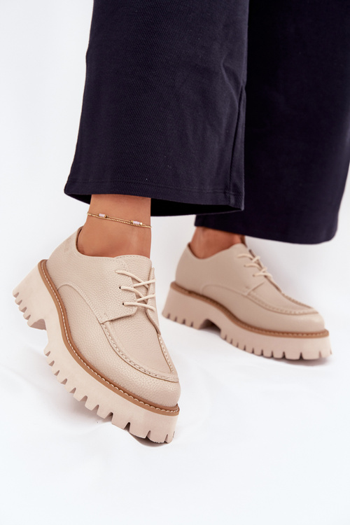 Жіночі Мокасини На Шнурівці Big Star NN274053 Бежеві