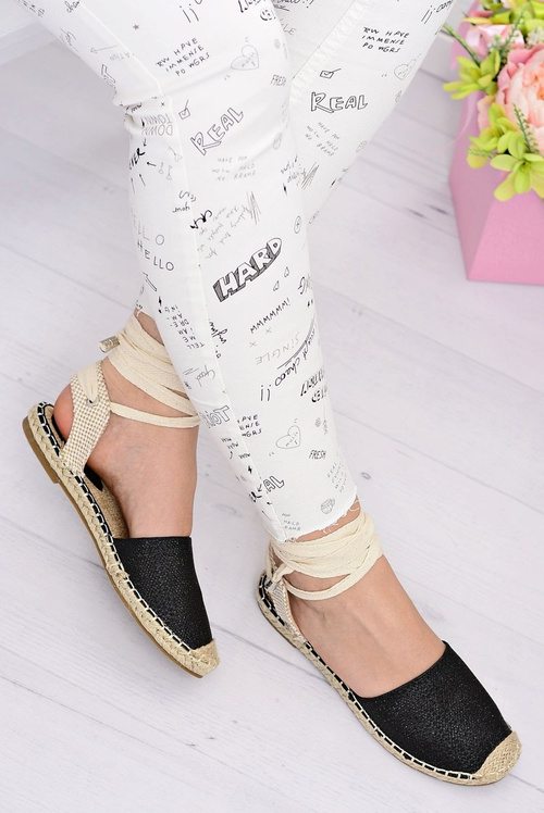 Жіночі лляні балерини, багатоярусні чорні еспадрільї Море