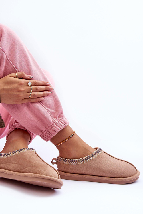 Жіночі замшеві тапочки з хутром Polinna бежеві