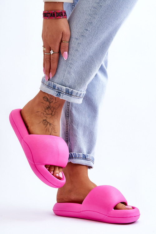 Жіночі легкі пінні тапочки на платформі фуксія Мілтон