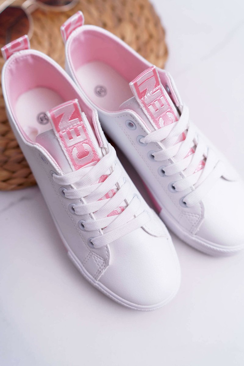 Жіночі кросівки білі рожеві Nigrid Strap