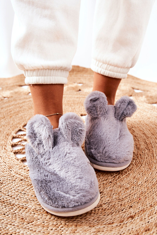 Хутряні тапочки з вушками Grey Thorpe