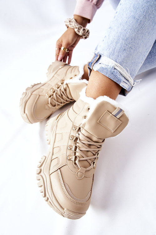 Жіночі утеплені чоботи бежеві Hareshaw