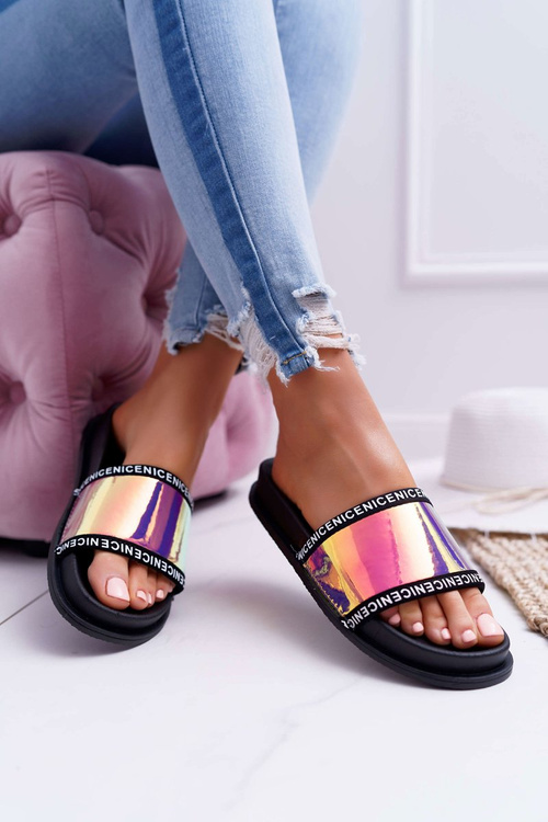 Жіночі рожеві шльопанці Nerdo з переливами