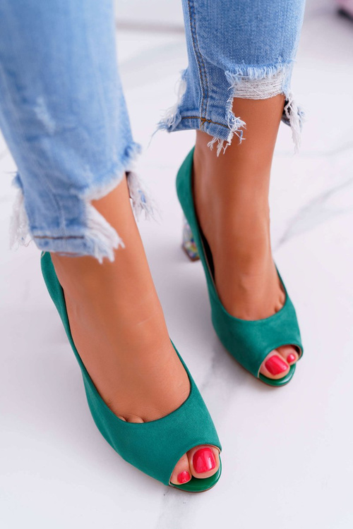 Жіночі човники Sergio Leone з відкритим носком PB133 Green Fans