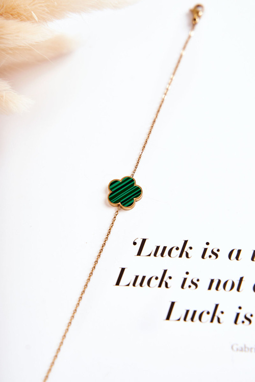 Жіночий модний браслет із зелено-чорним квітковим золотом