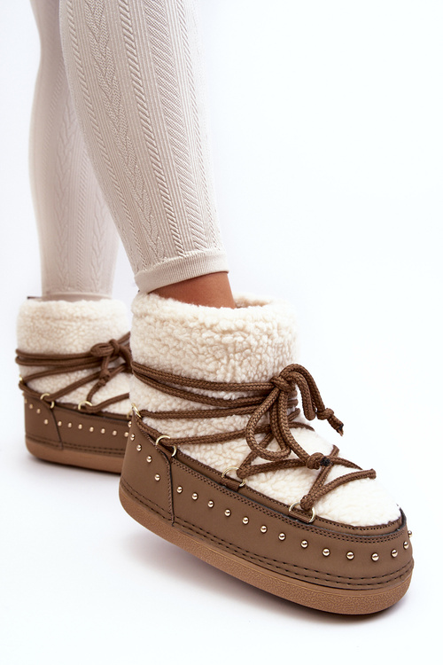 Жіночі снігові черевики з підкладкою коричневого кольору Rohes