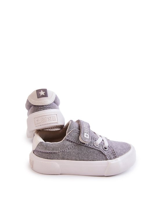 Кросівки дитячі низькі на липучці BIG STAR JJ374107 Сірі