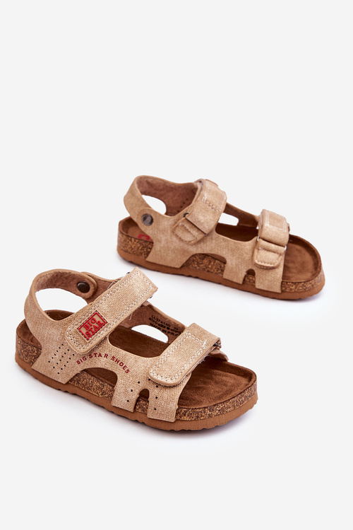 Дитячі легкі босоніжки на липучці Big Star LL374140 Бежеві