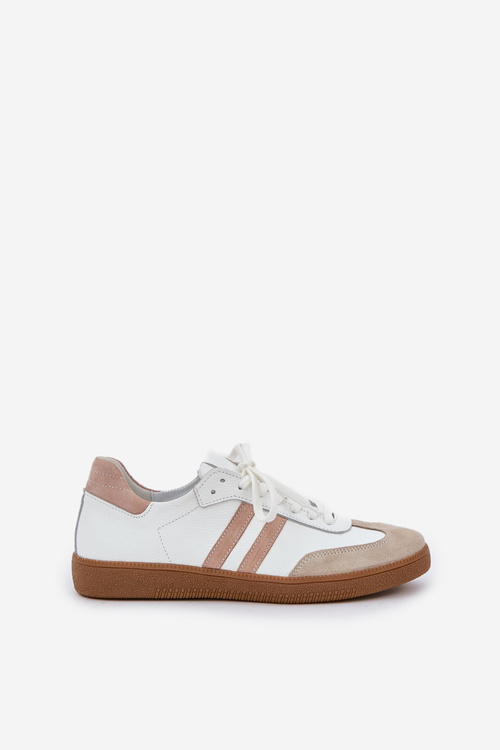 Zazoo N1068 Шкіряні Низькі Кросівки Жінки Бежеві