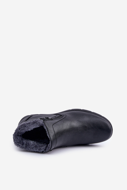 Чоловічі теплі черевики з еко шкіри Daniello Black