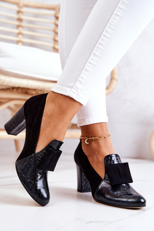 Замшеві туфлі зі зміїною шкірою. Сірі Kathleen