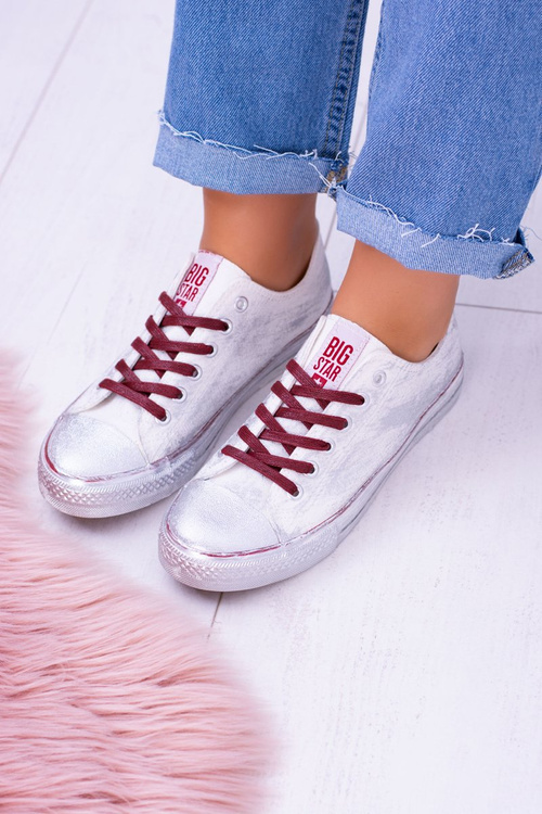 Білі посріблені тенісні кросівки Big Star BB274014