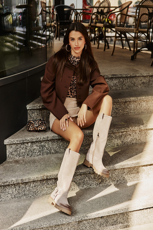 Жіночі замшеві чоботи Lewski 3615 Cappuccino