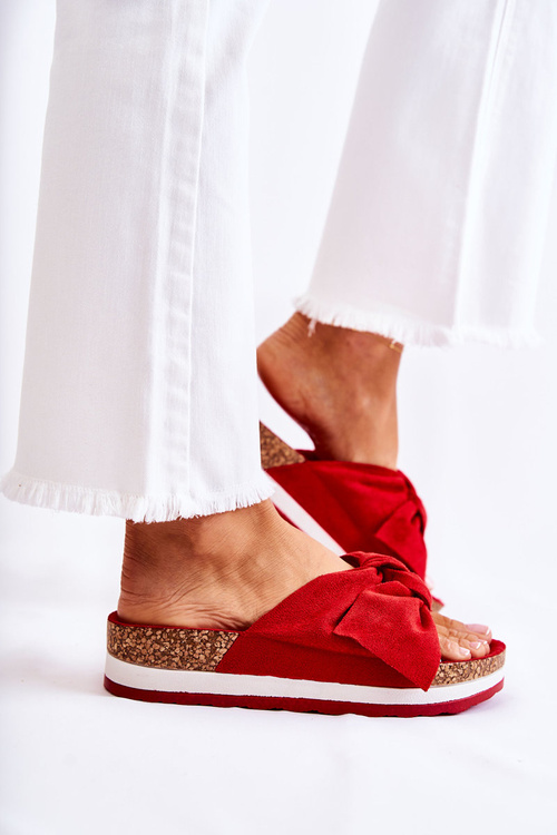 Тапочки на платформі, червоні, такі зручні